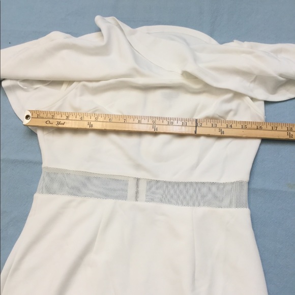 Shareen Collection White Sheath Ruffled Stretch - Picture 5 of 8